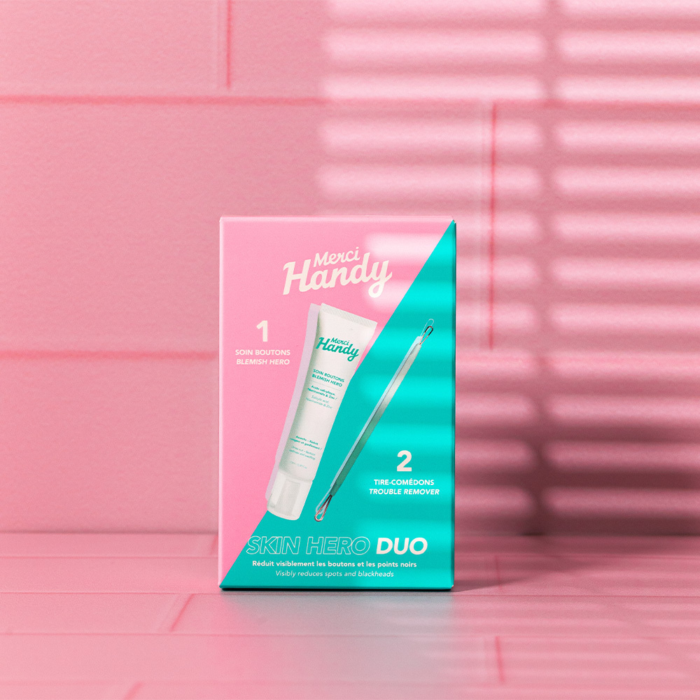 Merci Handy Skin Hero Duo : Un soin bouton et son tire-comédon Soin bouton et tire-comédéon