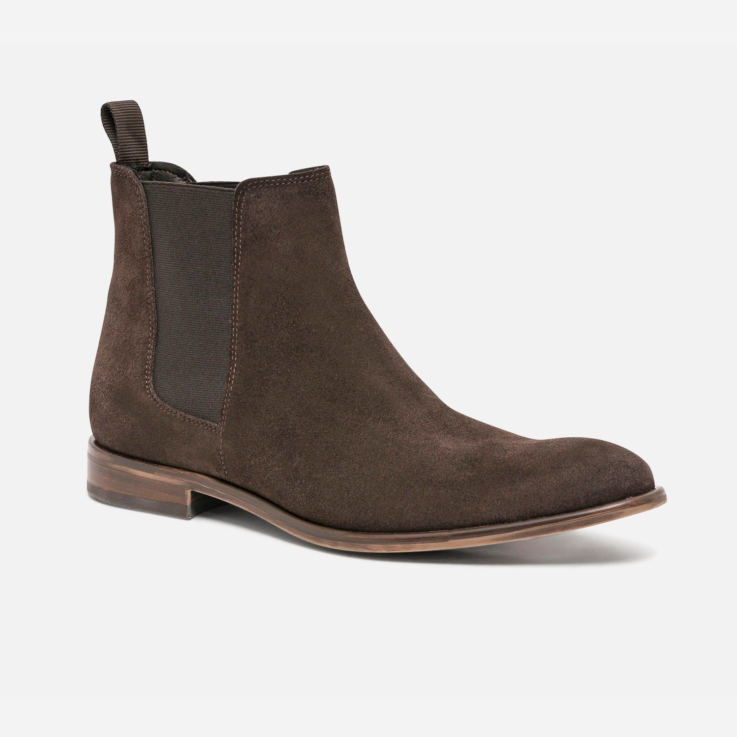 Chelsea boots marron éco-conçu en cuir velours