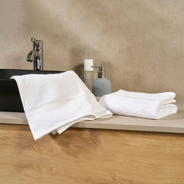 Frottier-Serie Hotel Handtuch, 4er Set, weiß