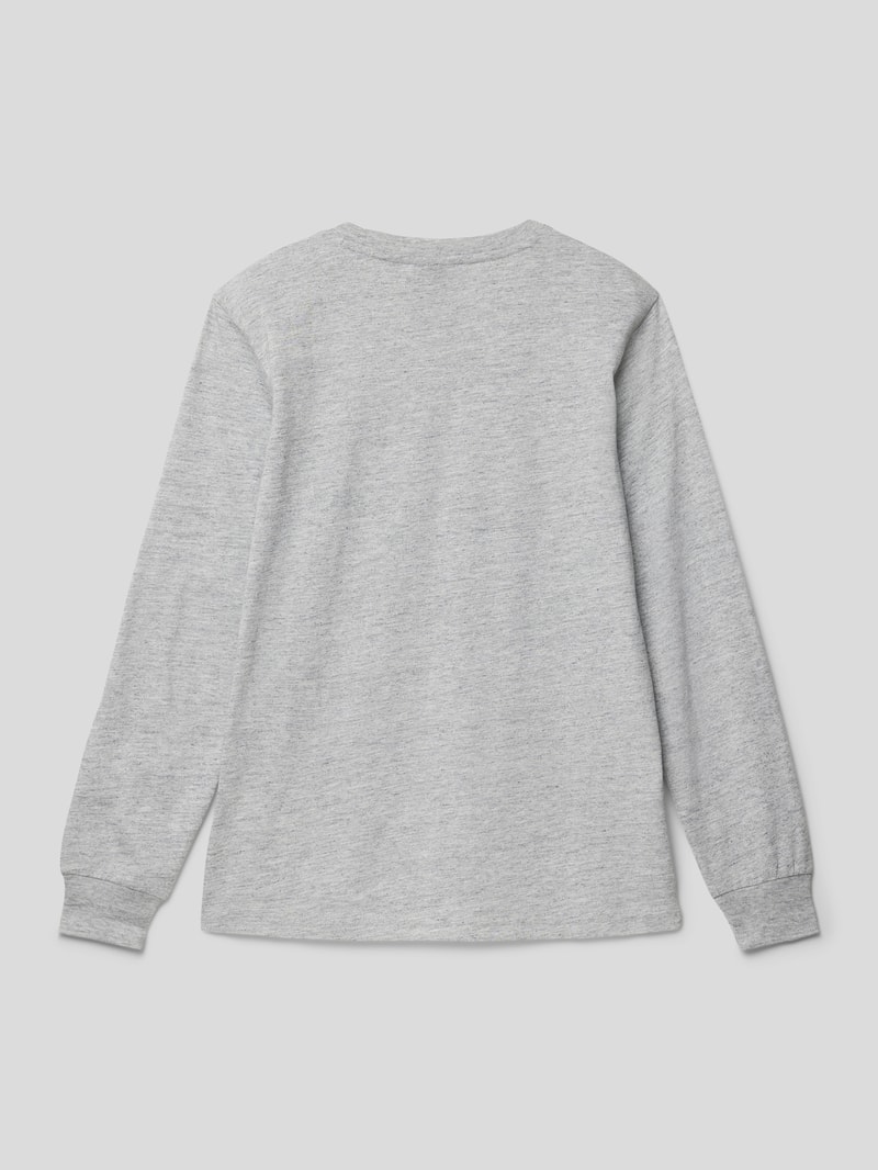 Longsleeve mit Label-Print in mittelgrau meliert