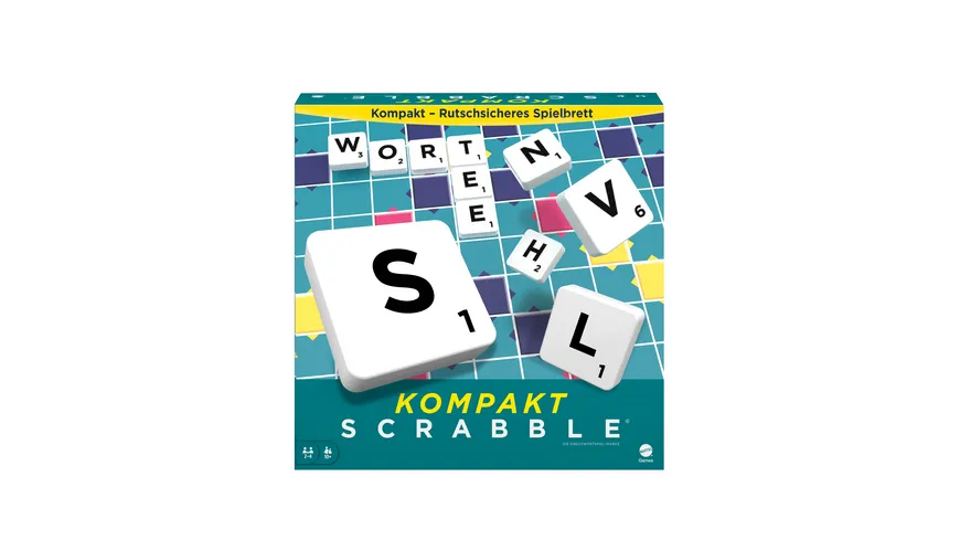 Mattel Games Scrabble Kompakt, Gesellschaftsspiel, Brettspiel, Reisespiel