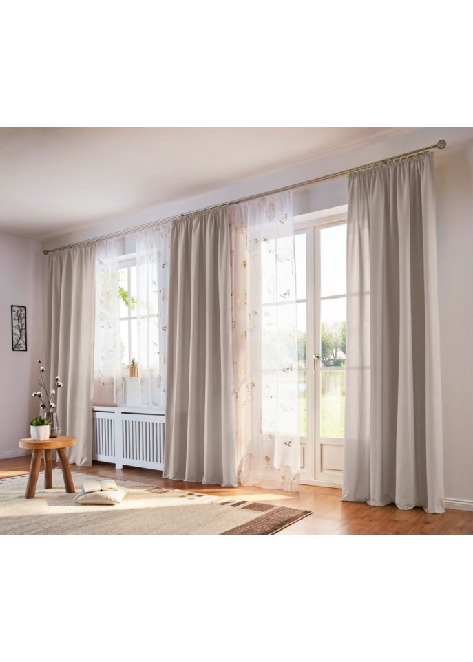 Transparente Gardine mit Glanz Druck (1er Pack)