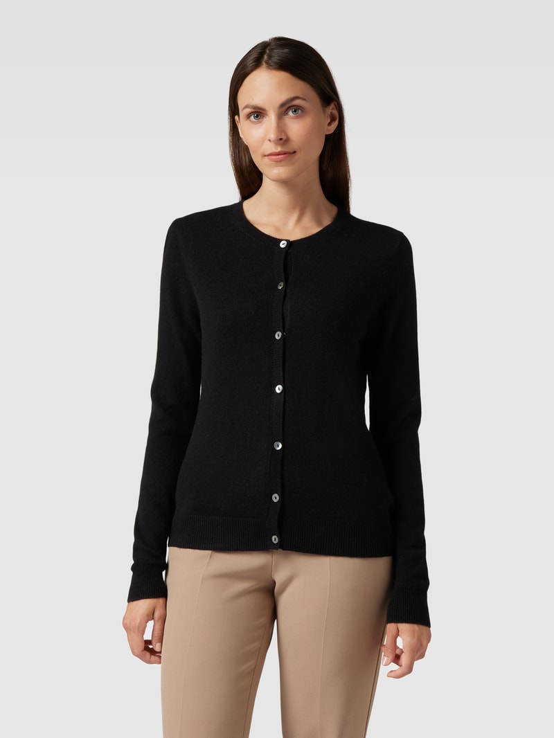 Strickjacke aus Kaschmir mit Knopfleiste in schwarz