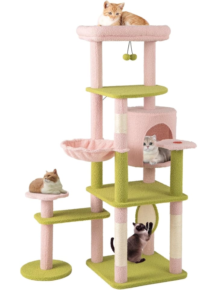COSTWAY 148 cm Kratzbaum in Rosa günstig kaufen onesize