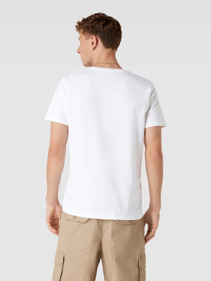 T-Shirt aus Baumwolle mit Label-Detail Modell 'FONT' in weiß