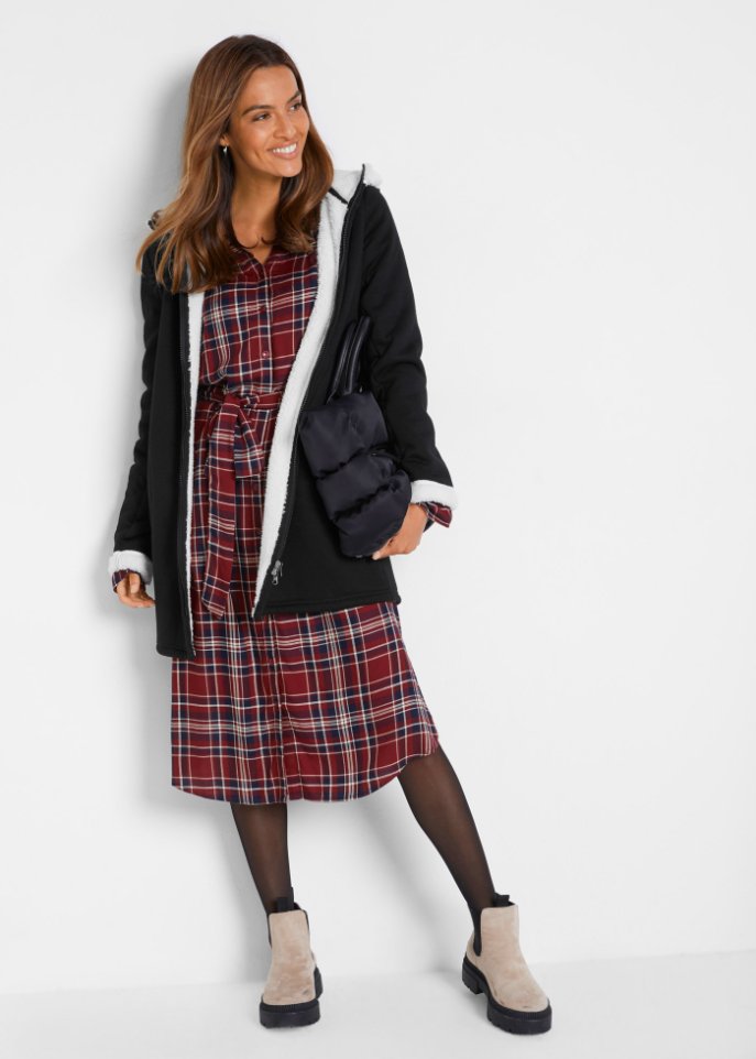 Sweatjacke mit Teddyfell