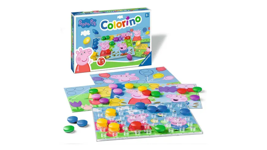 Ravensburger Spiel - Peppa Pig Colorino, Kinderspiel zum Farbenlernen, Mosaik Steckspiel, ab 2 Jahre