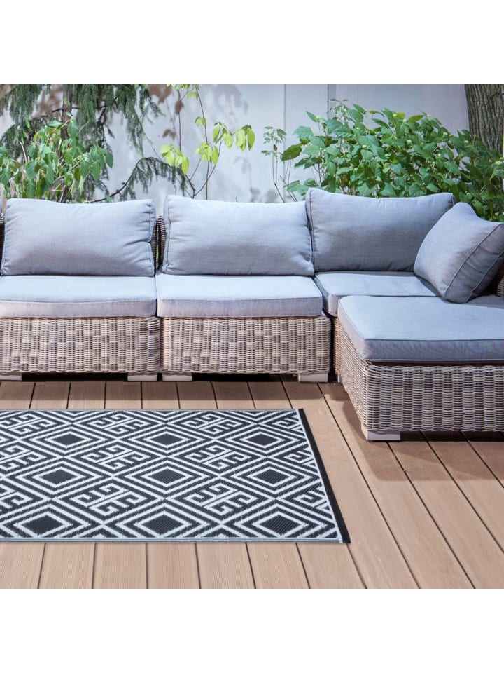Esschert Design Outdoorteppich in Schwarz-weiß günstig kaufen onesize