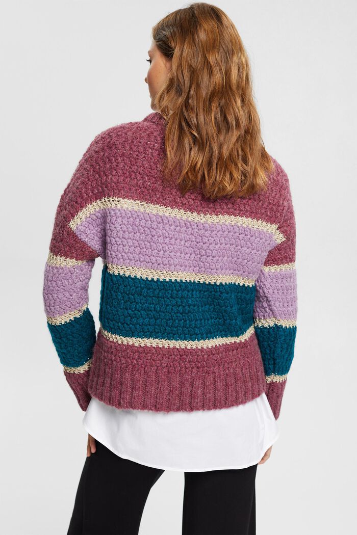 Grobstrickpullover aus Wollmix mit Glitzereffekt