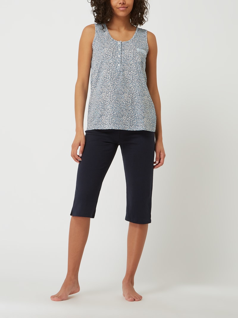 Pyjama aus Baumwolle in marineblau