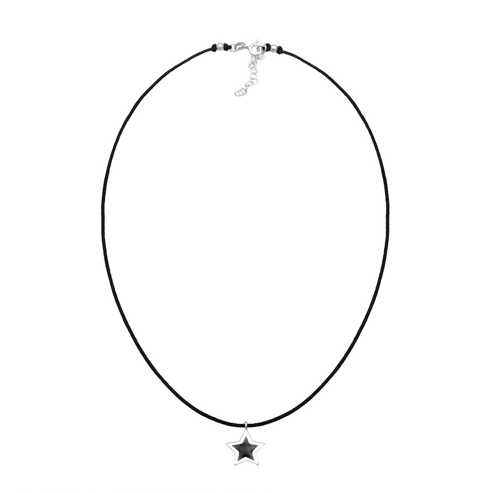 Elli Elli Collier Femmes Choker Pendentif étoile Astro avec émail et textile en argent collier