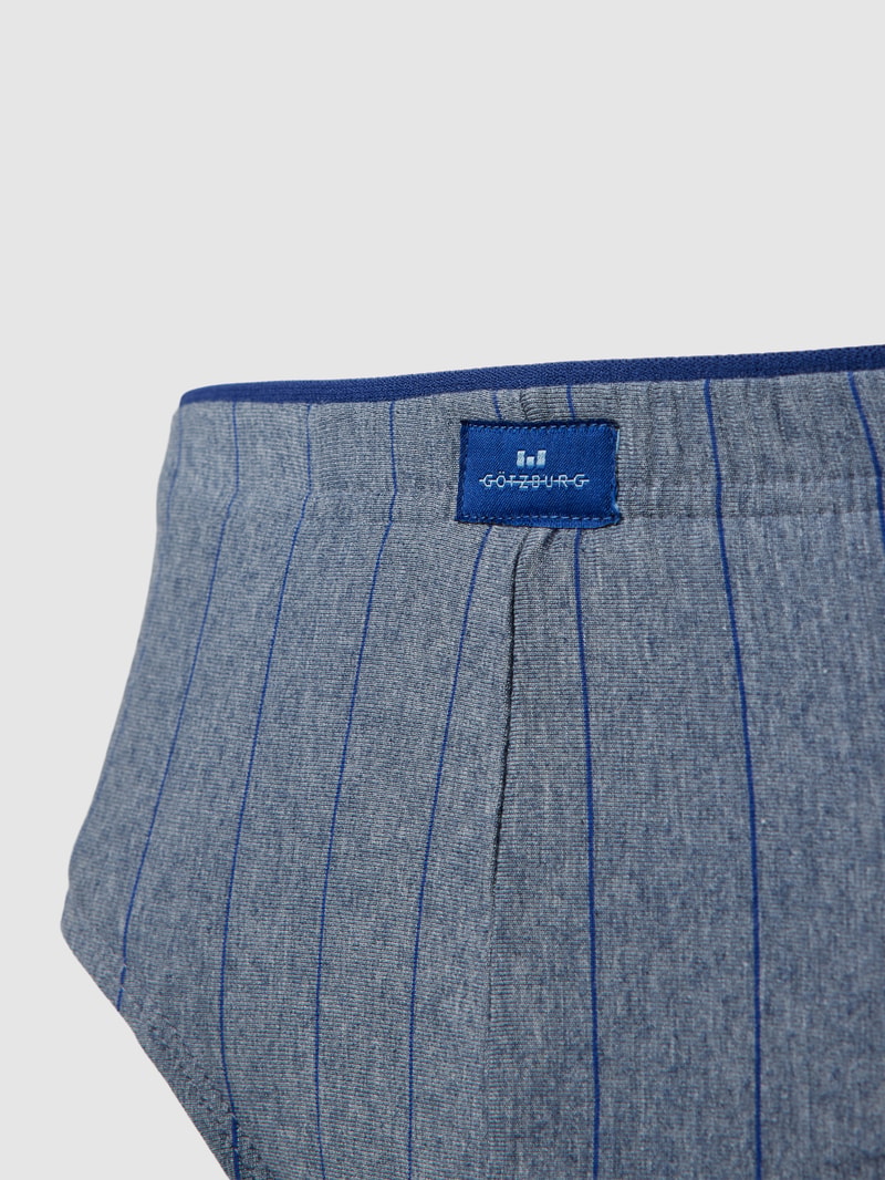 Slip mit Streifenmuster Modell 'NATURE' in dunkelblau meliert