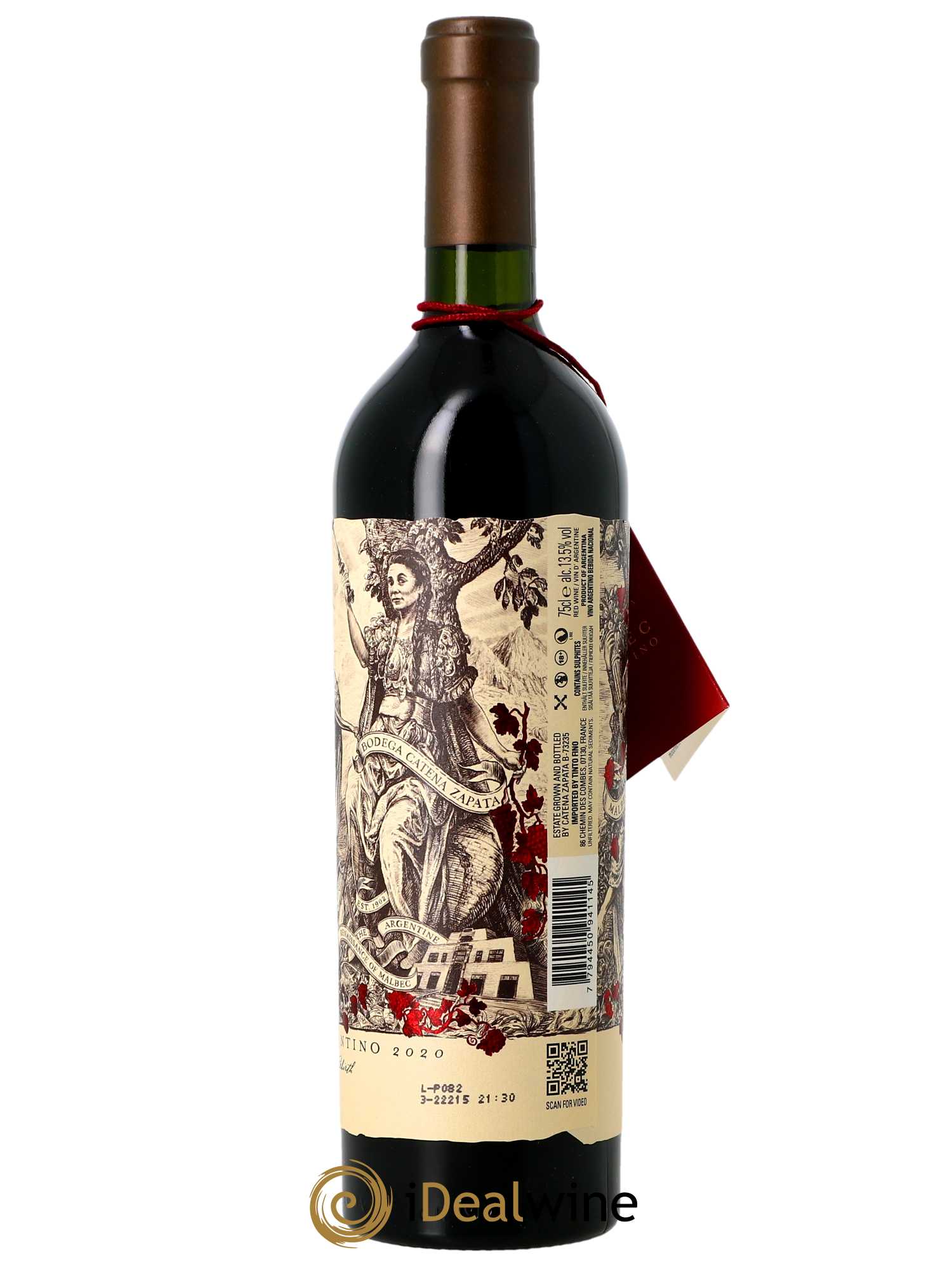 Mendoza Catena Zapata Malbec Argentino  2020 - Lot de 1 Bouteille