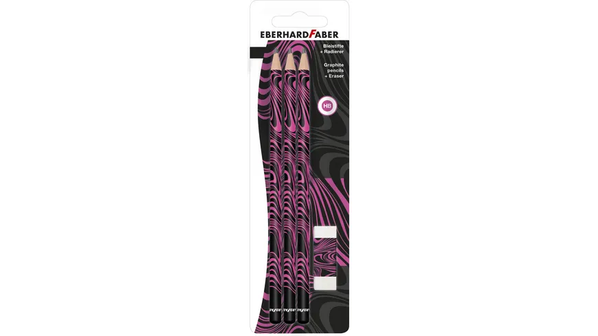 EBERHARD FABER Bleistifte+Radierer neon pink/schwarz BK neon pink nschwarz