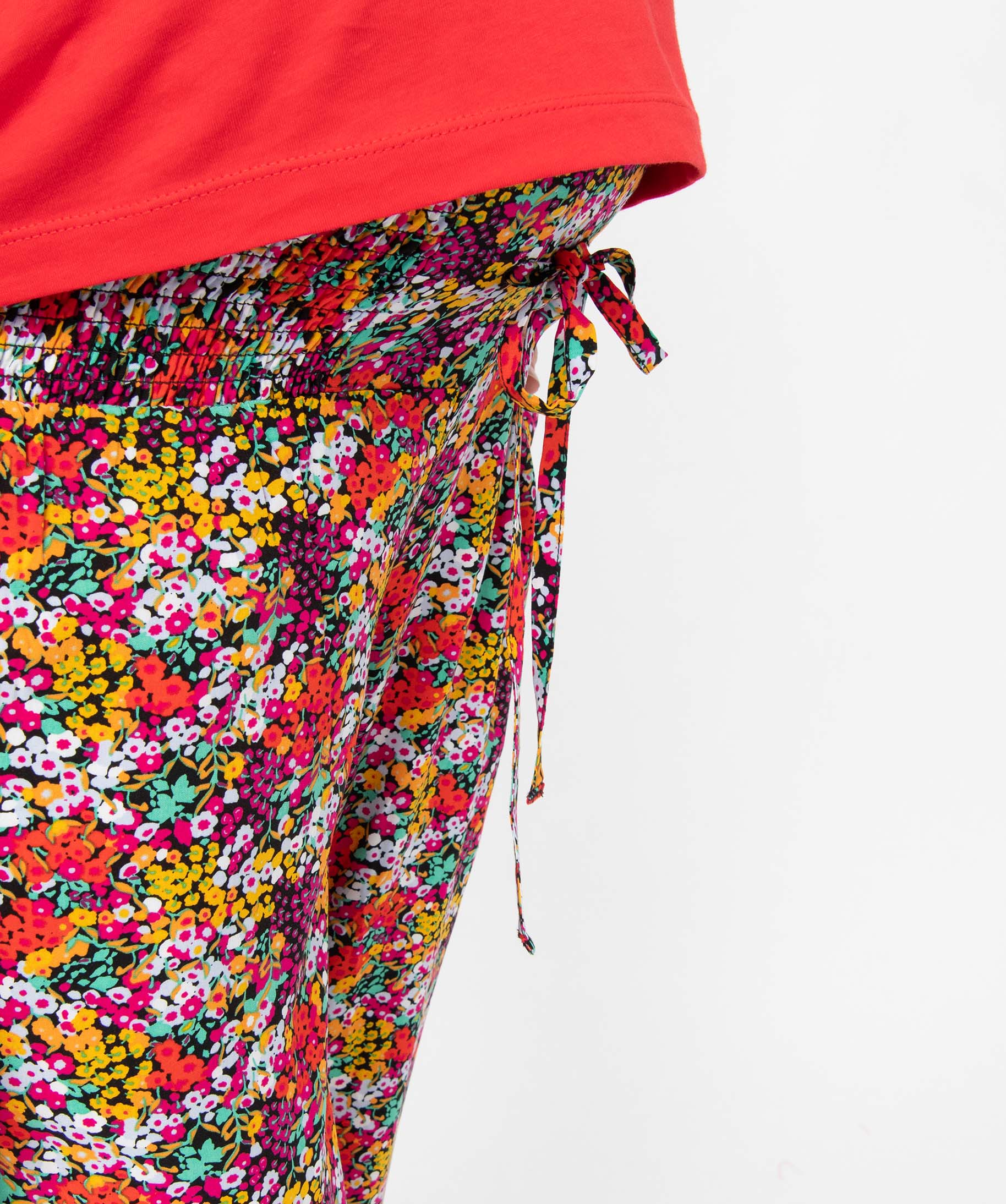 Pantalon de grossesse imprimé fluide à taille smockée divers | GEMO