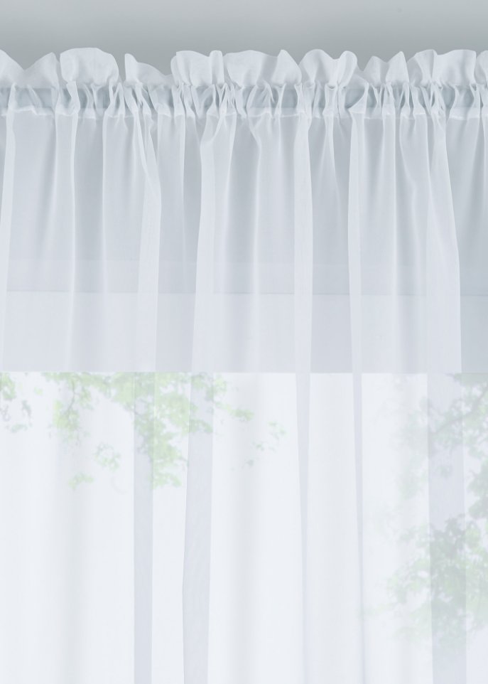 Gardine mit Stickerei inkl. Raffhalter (1er Pack)