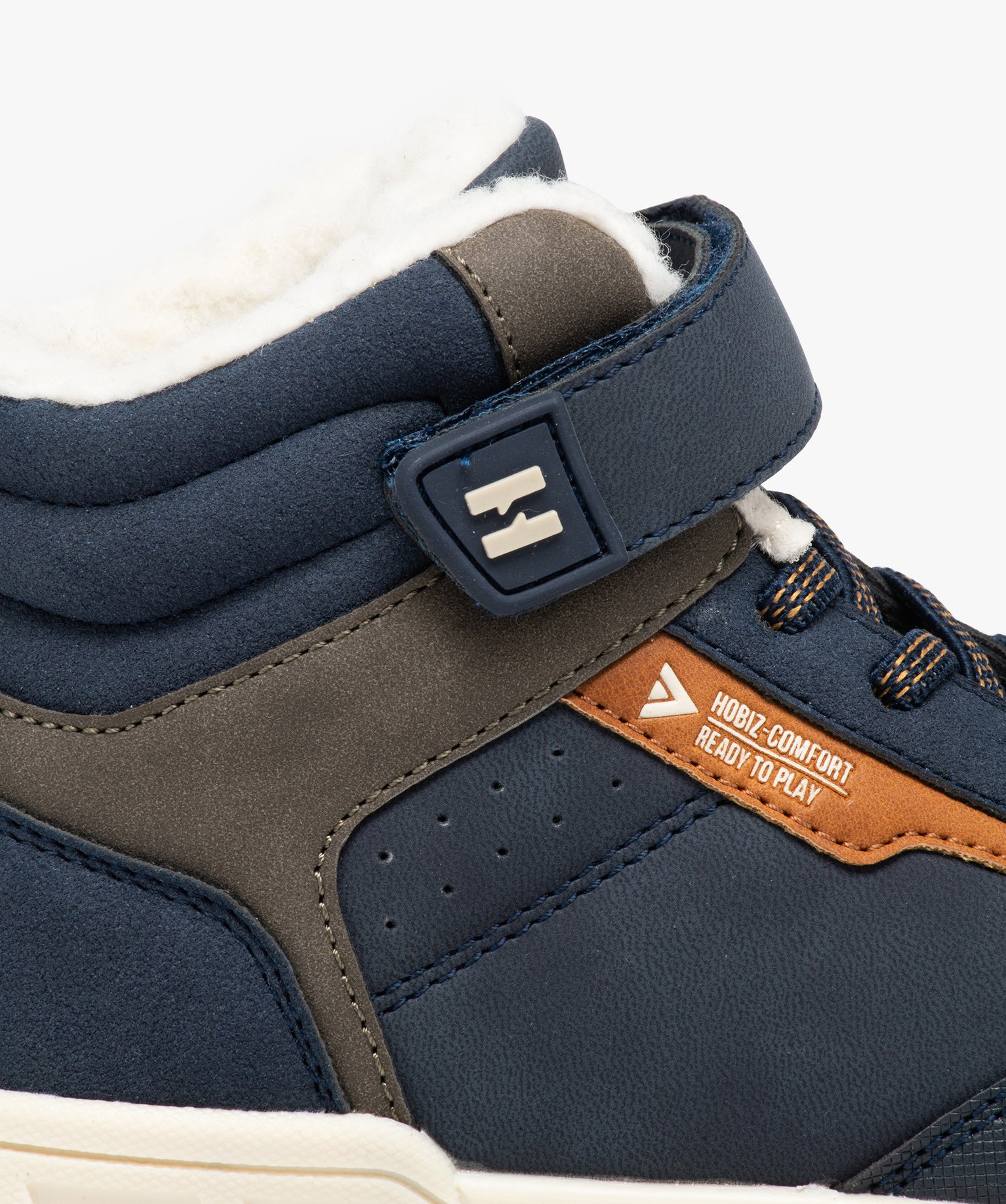 Boots Garçon fourrées sherpa à scratch - Hobiz marine | GEMO