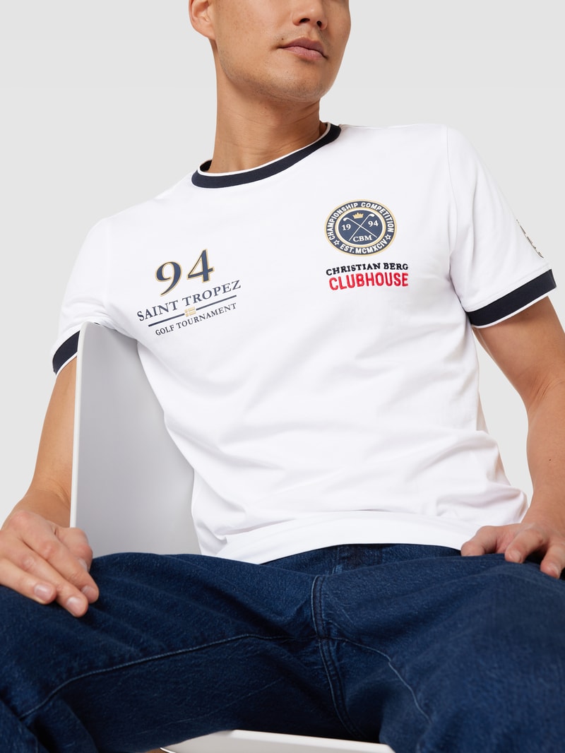 T-Shirt mit Motiv-Print in weiß
