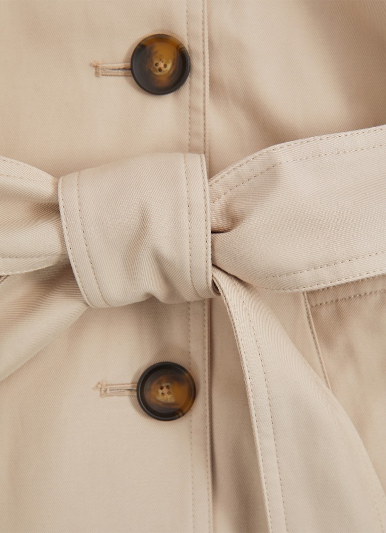 Reiss Azura zweireihiger Trenchcoat mit abnehmbarer Kapuze
