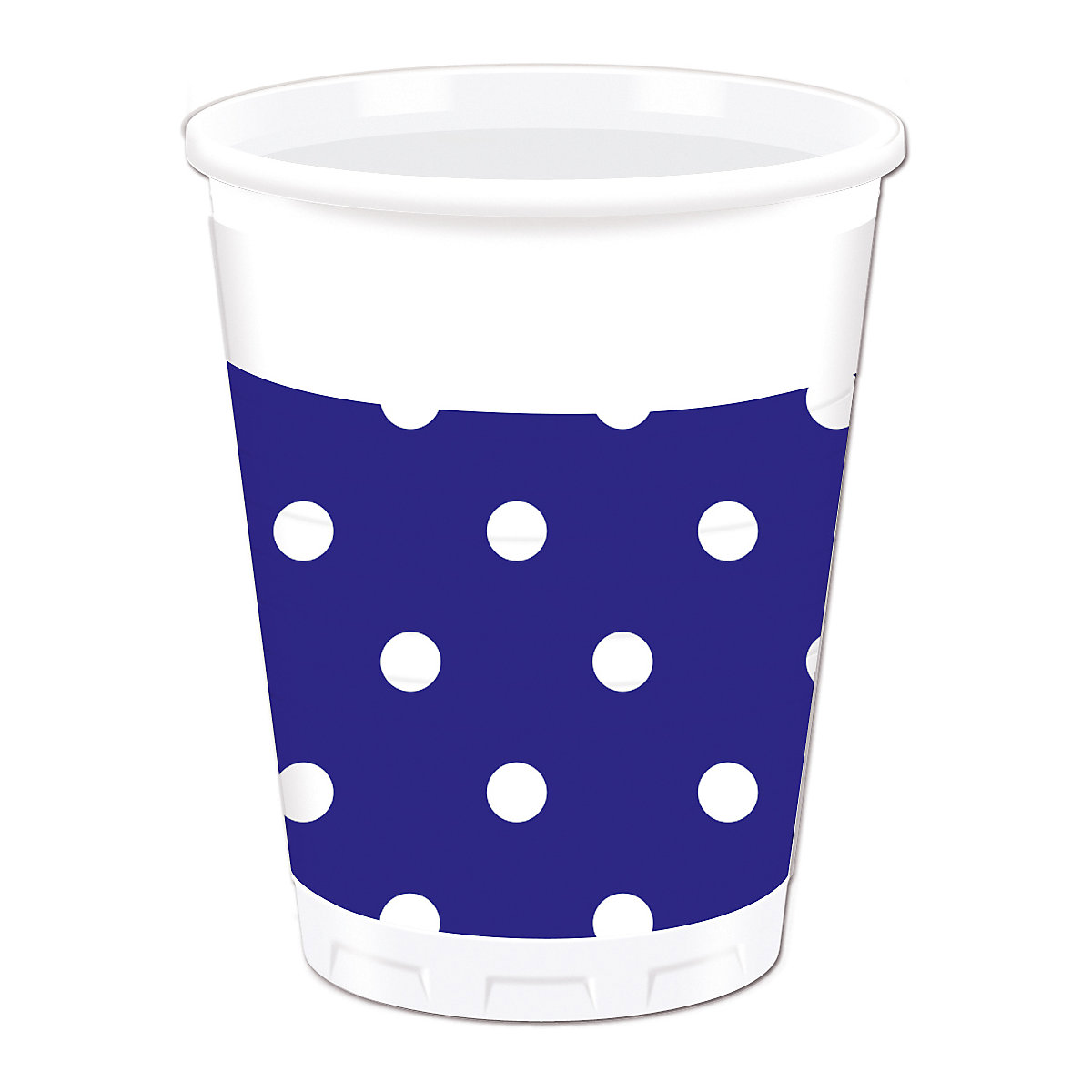 Partybecher/Trinkbecher Blue Royal Dots, 200 ml, Kunststoff, 8 Stück