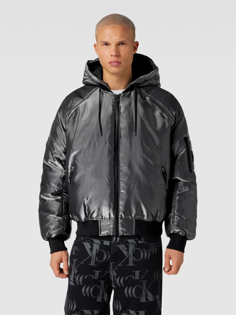 Jacke im schimmernden Design Modell 'LIQUID METAL' in mittelgrau