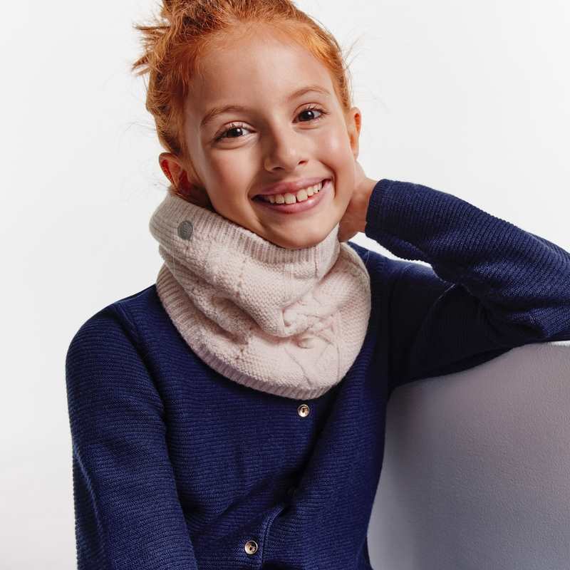 Snood torsadé fantaisie rose fille