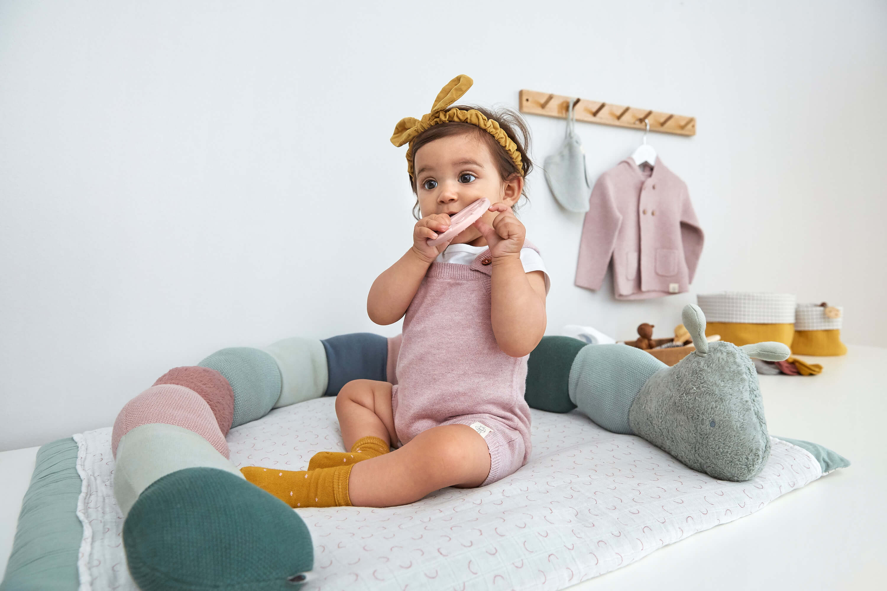 Baby Strampler - gestrickter Jumpsuit, Rosa