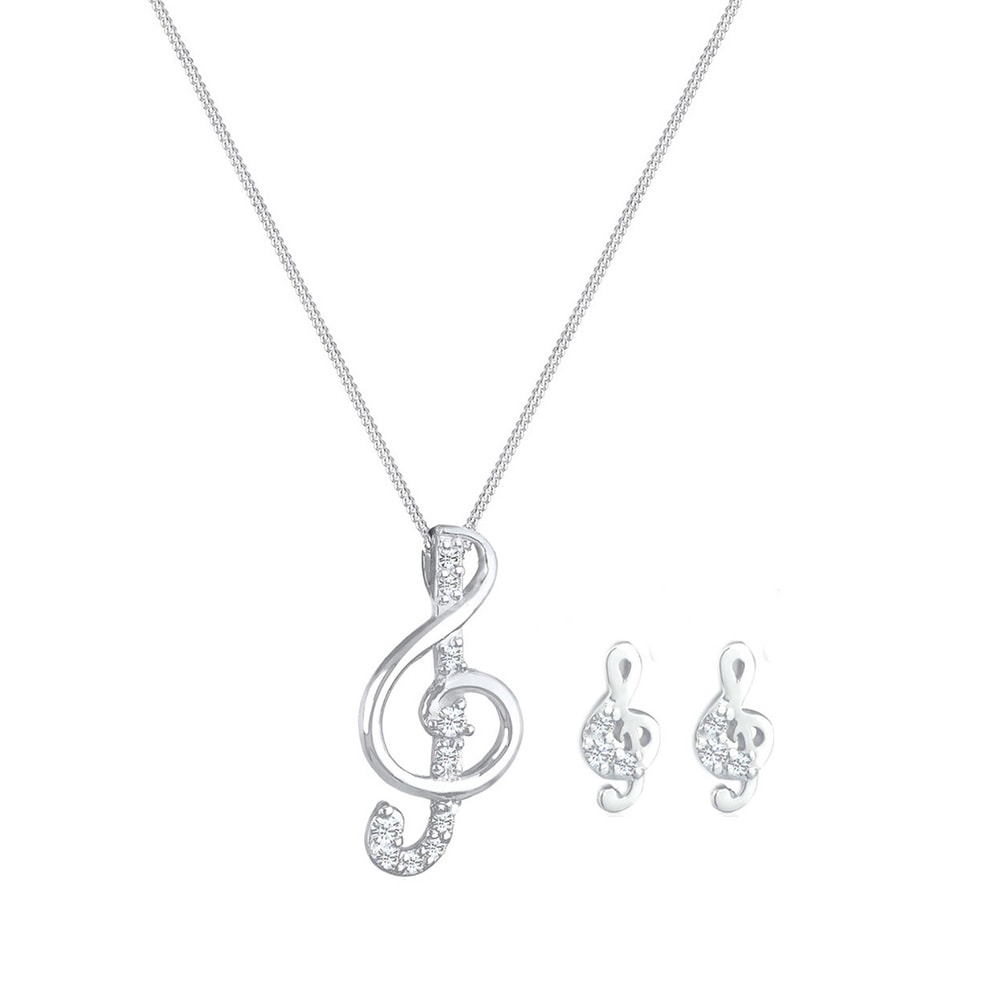 Elli Elli Ensemble de Bijoux 925 Sterling Silber Musik Kristalle Bijoux