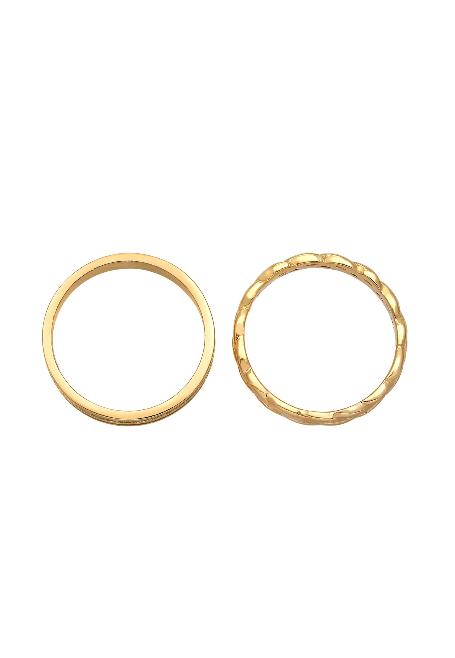 Elli Bandring Basic Braid Knot 2-piece Set 925 Silver