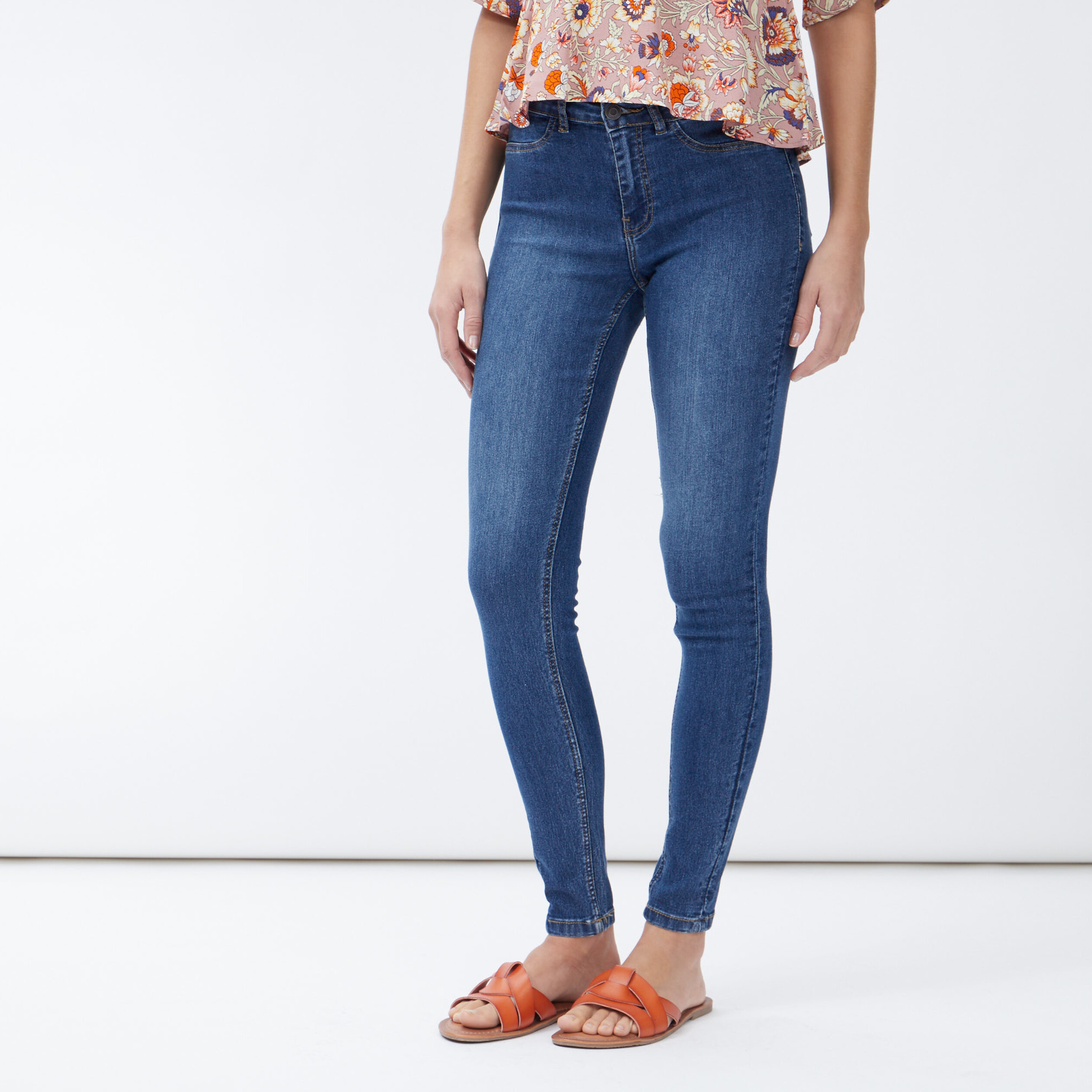 Jegging taille basse denim stone femme | La Halle