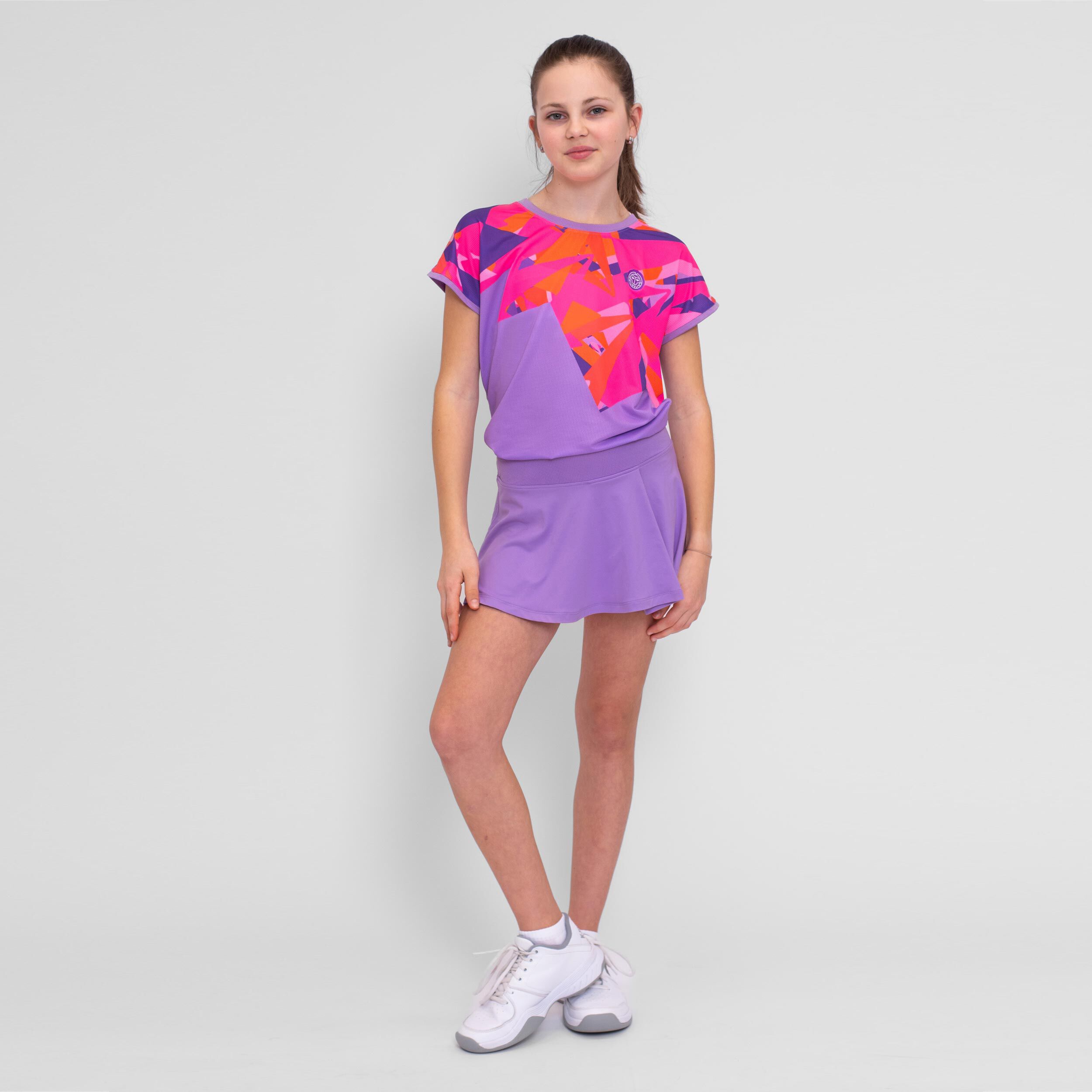 Spike T-Shirt Mädchen - Lila, Pink