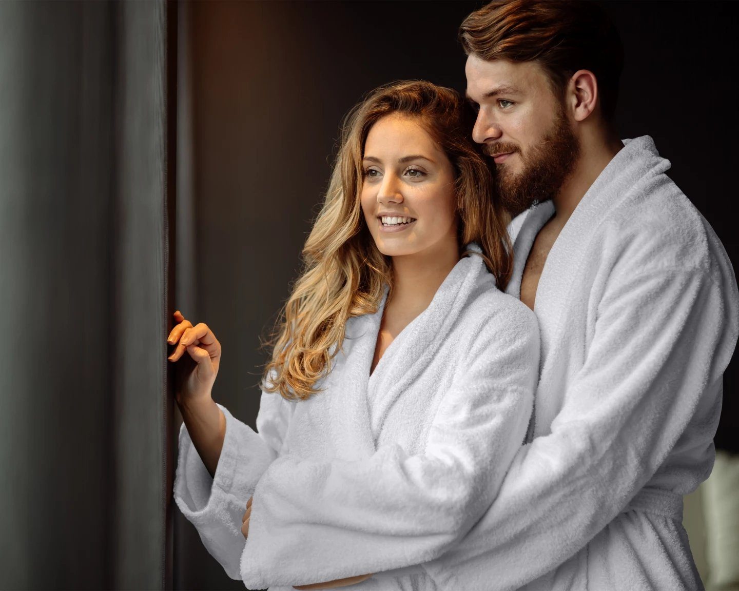 NYVI Bademantel Bademantel CozyLuxury für Herren und Damen, Morgenmantel aus 100% Baumwolle, Baumwolle, Luxus Bademäntel für Erwachsene - mit Taschen, Aufhänger, Gürtel