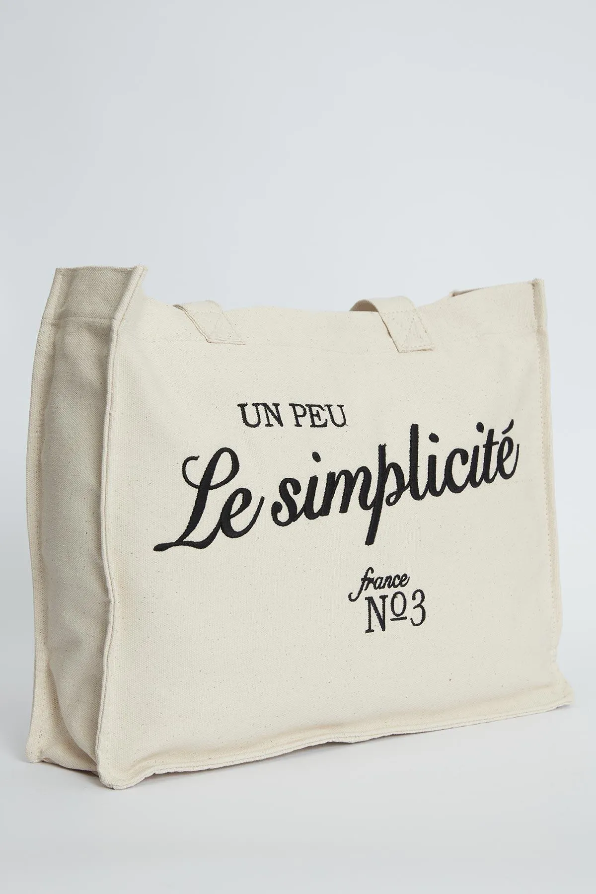 Manuka  Gestickte Shoper-Canvas-Tasche Natur