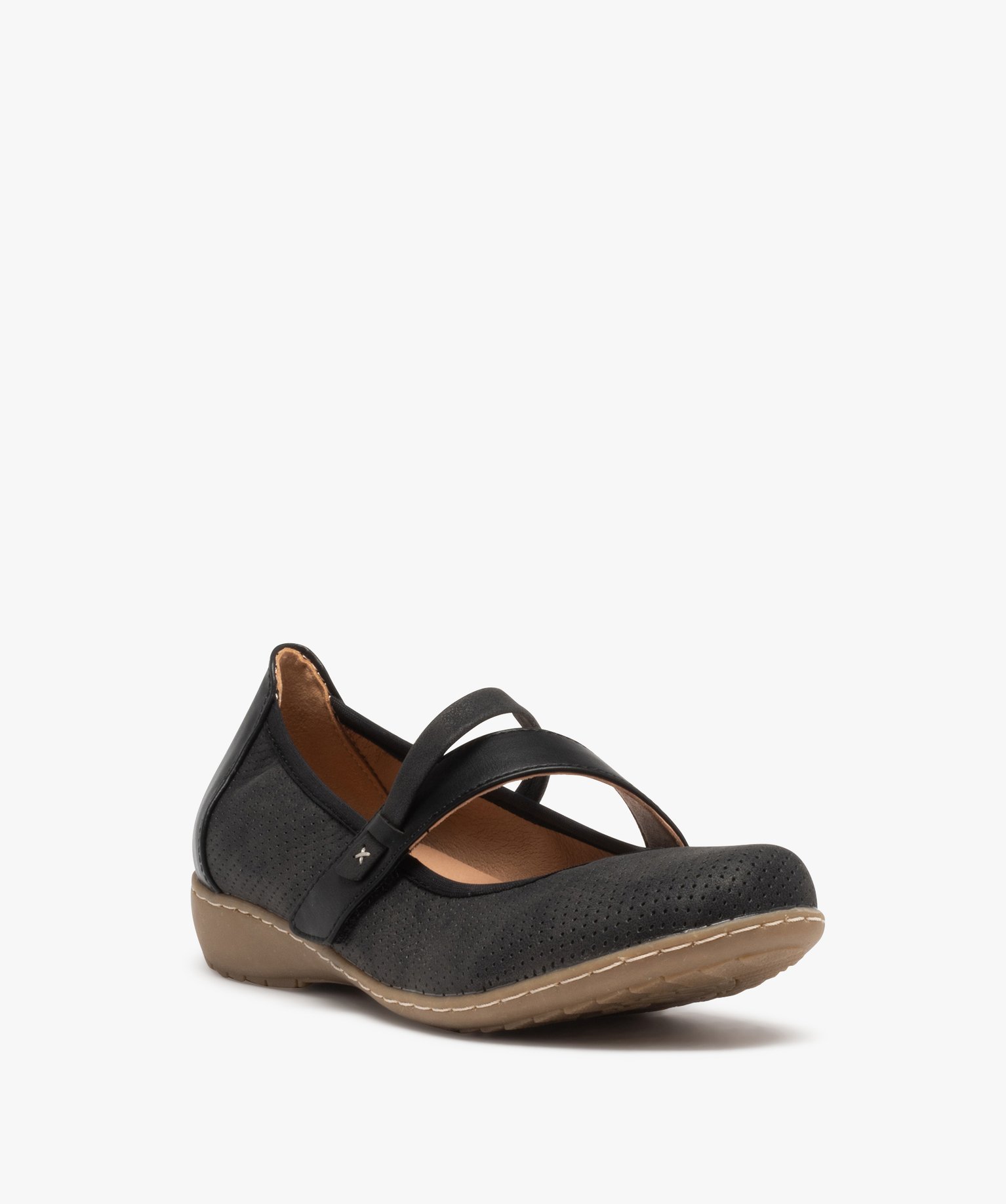 Ballerines femme confort unies à bride scratch noir | GEMO