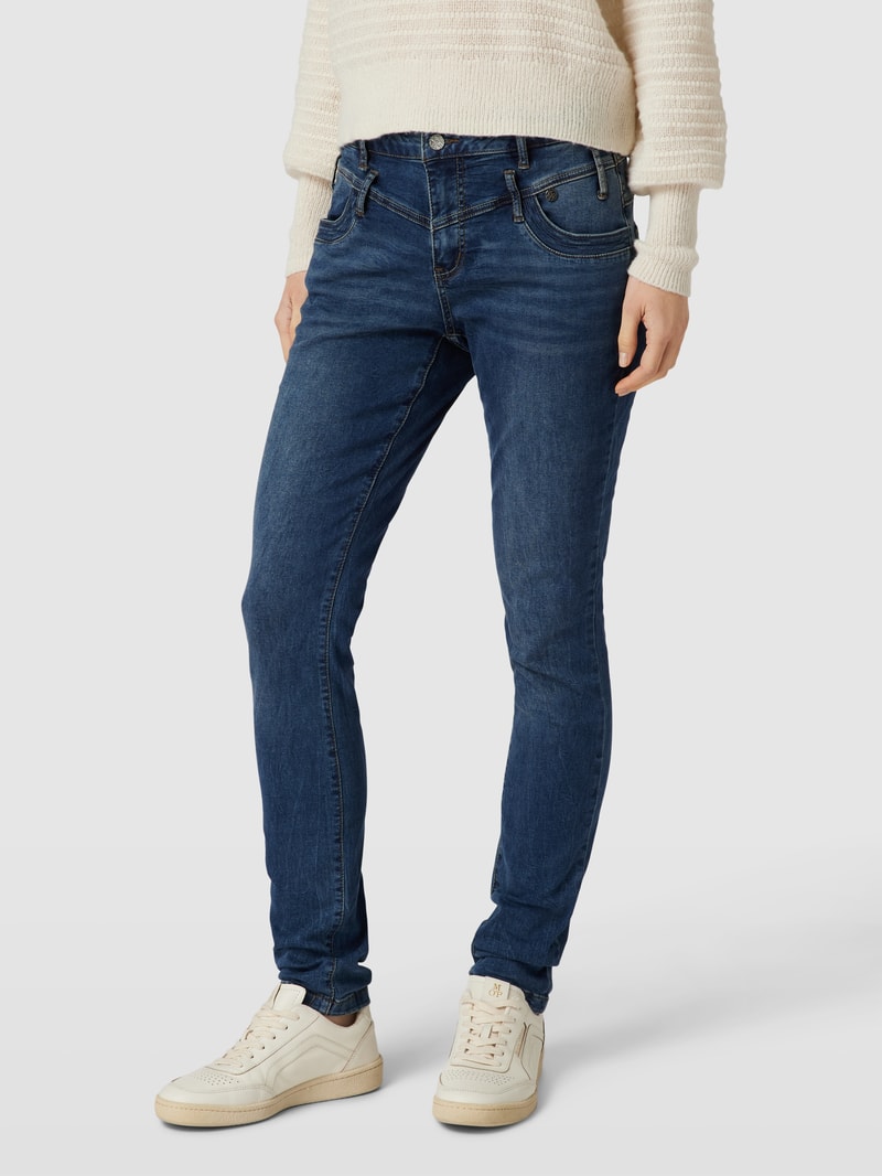 Regular Fit Jeans mit Label-Details Modell 'Florida' in blau