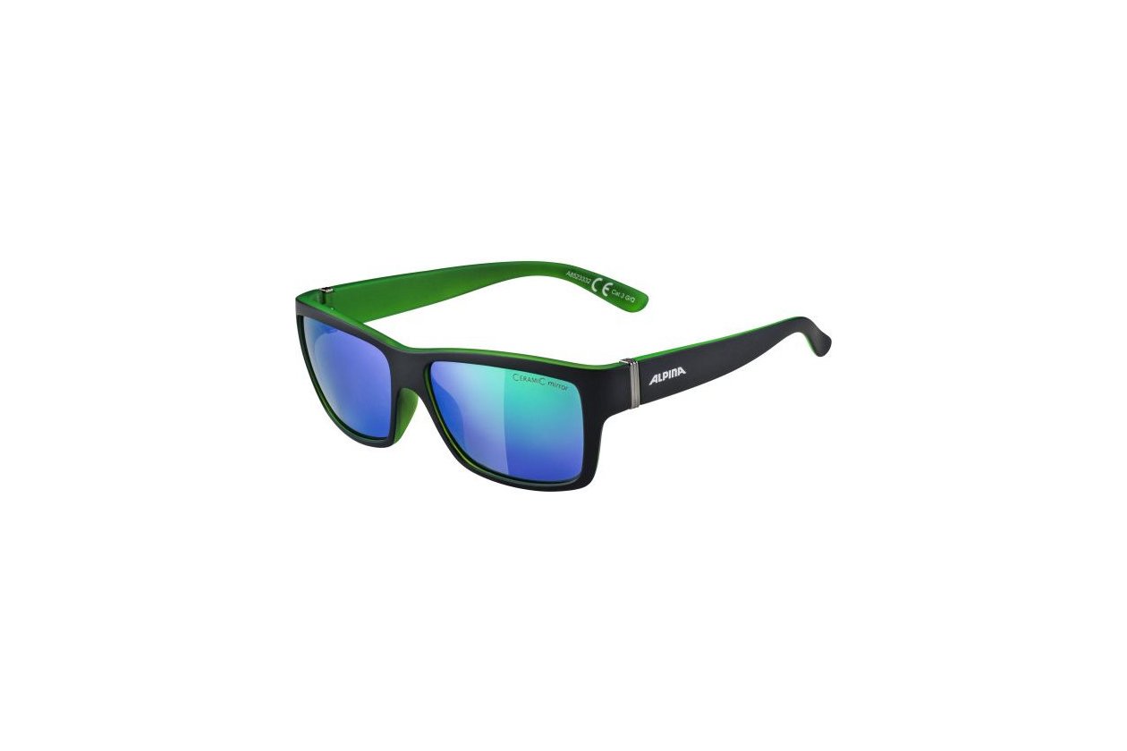 Alpina Kacey black-green matt / green mirror lens