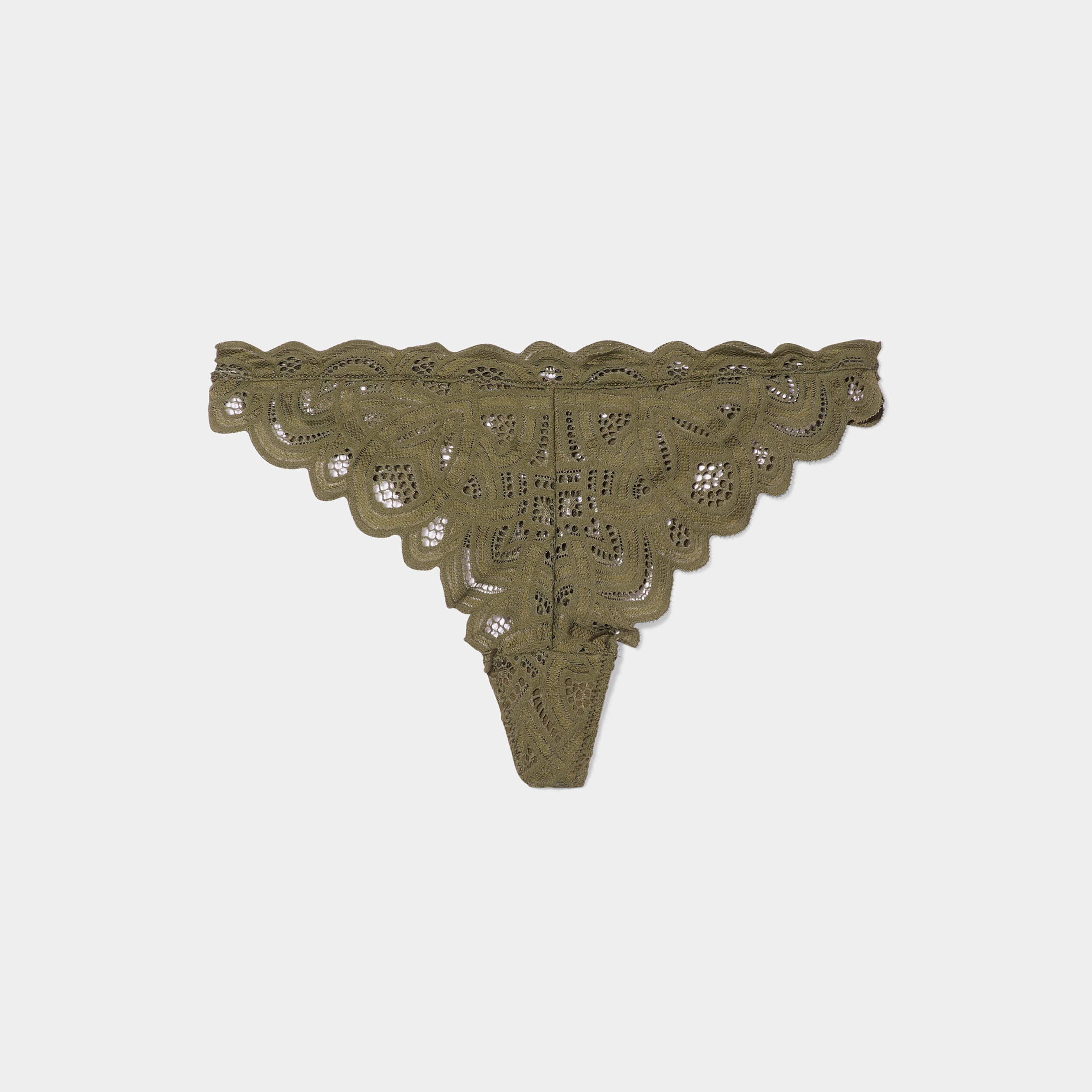 Tanga en dentelle vert kaki femme | La Halle
