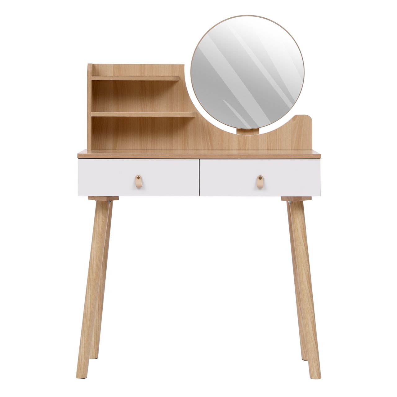 Happy Home Happy Home Schminktisch mit Spiegel, 2 Schubladen & Ablage HDT03-HOL Holz
