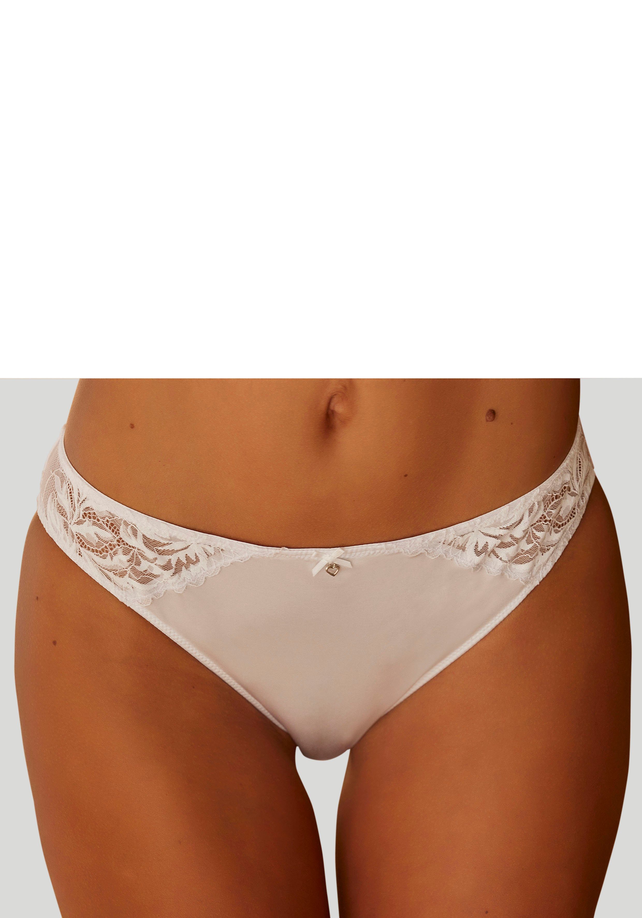 LASCANA Bikinislip mit floralen Spitzeneinsätzen
