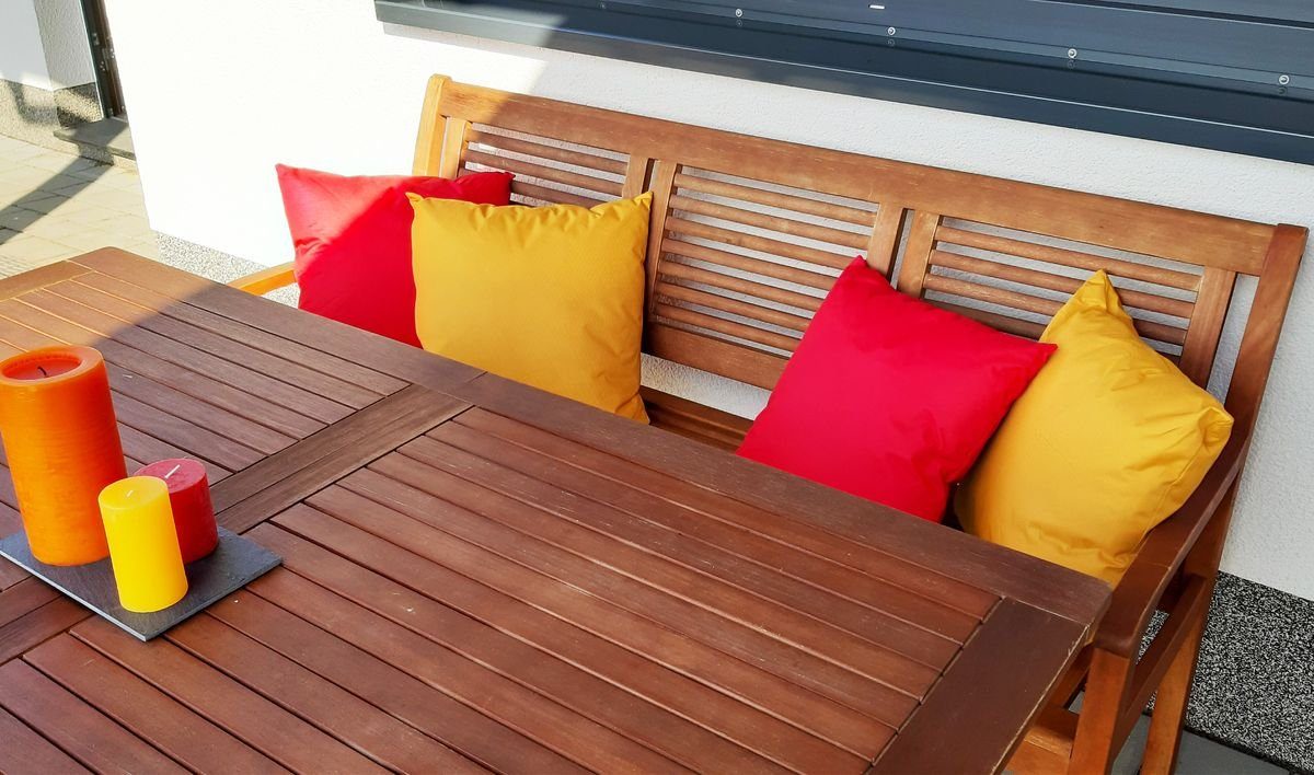 JACK Dekokissen 2x Outdoor Lounge Kissen 45x45cm Dekokissen Set mit Füllung Wasserfest, mit Lotus-Effekt, Robust, Strapazierfähig, für Innen & Außen geeignet