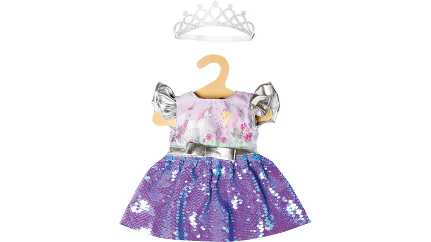 Heless - Kleid Fee und Einhorn mit Wendepailletten und silberner Krone