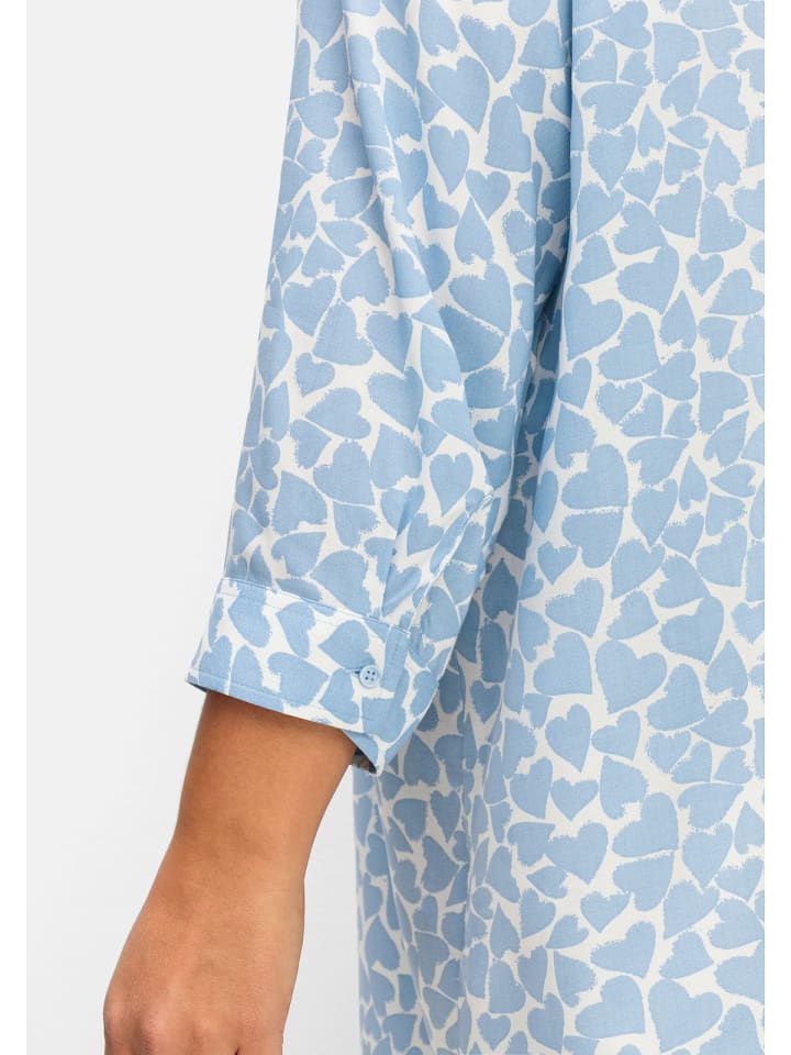 sheego Bluse in blau gemustert günstig kaufen