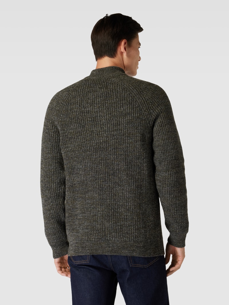 Strickpullover aus Wolle Modell 'Horseford' in olivgrün
