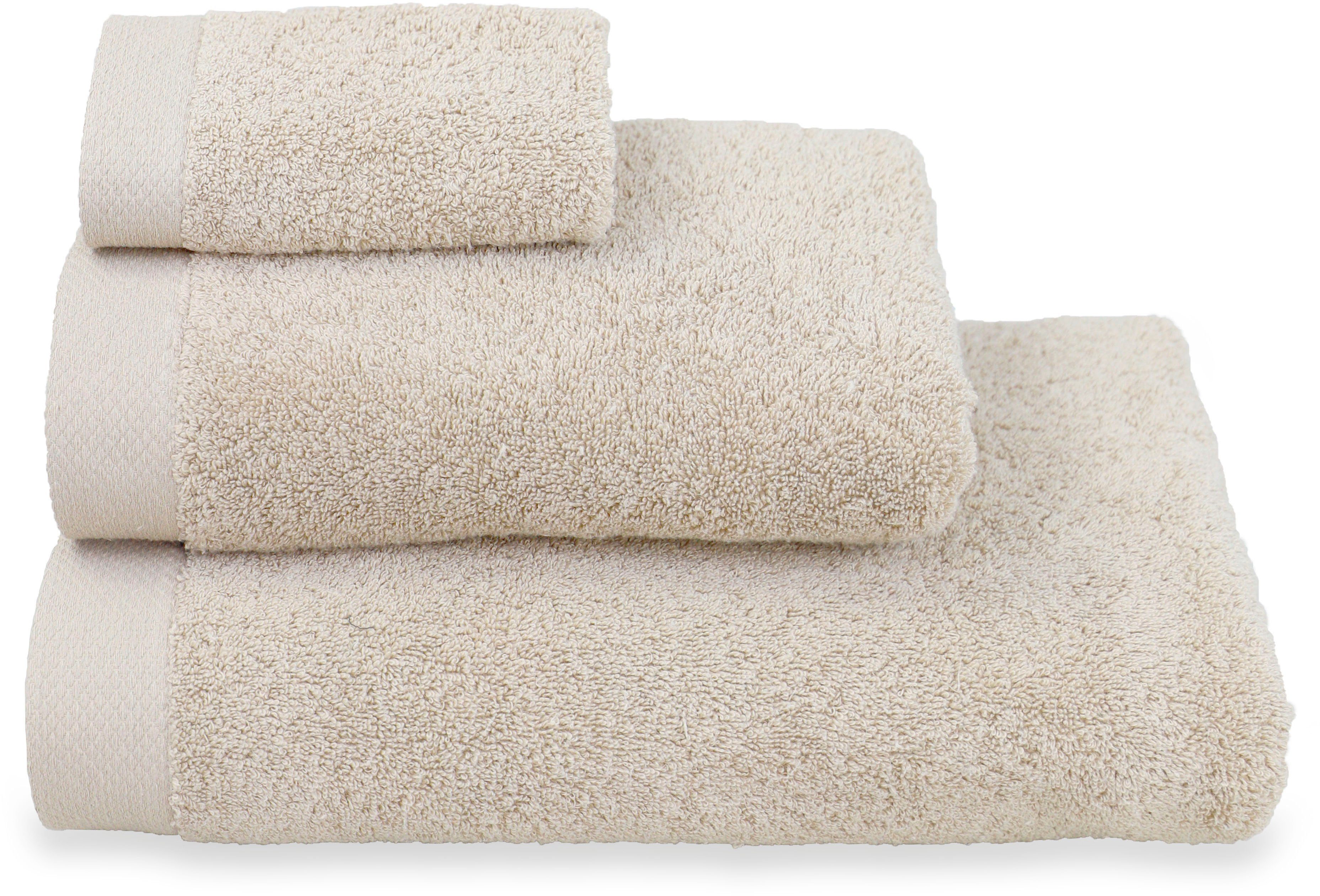 Leonique Handtuch Set Tailles flauschige Hotel-Qualität, Frottee, (3-tlg), Premium Handtuch, Duschtuch, Gästetuch aus Bio-Baumwolle 600gr/m²