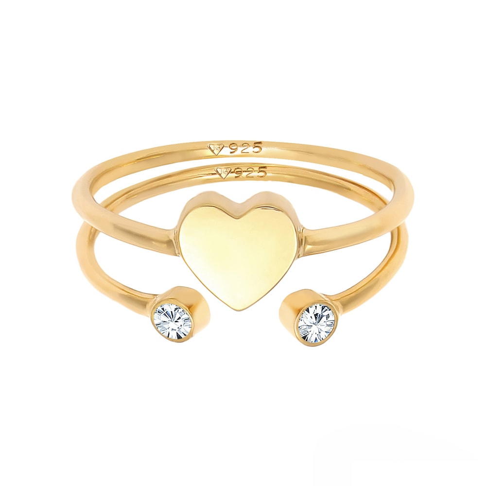 Elli Elli Bague Bague à empiler en cristal pour dames, sertie d'argent 925 Bague