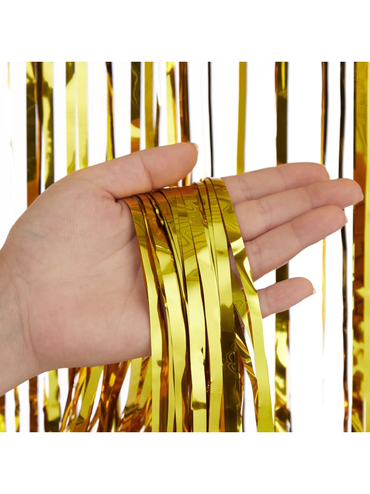 relaxdays 4x Partyvorhang in Gold - (B)100 x (H)250 cm günstig kaufen onesize