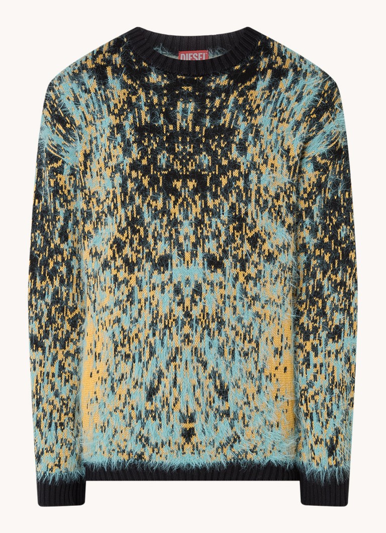 Maglione Diesel K-Rain in misto lana a maglia grossa con motivo integrato