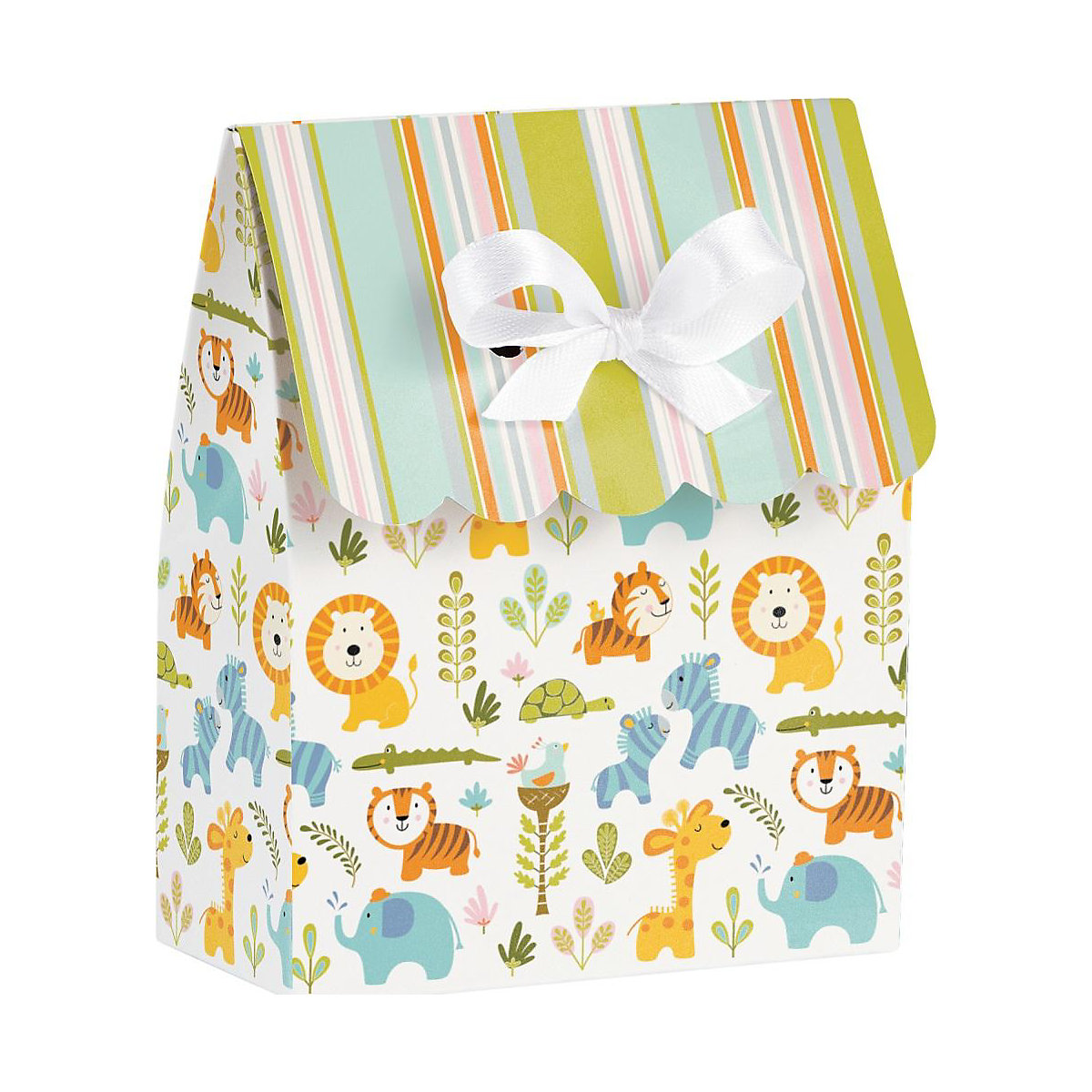 Geschenkbox Fröhliche Dschungeltiere, Karton, 11 x 9 x 4 cm