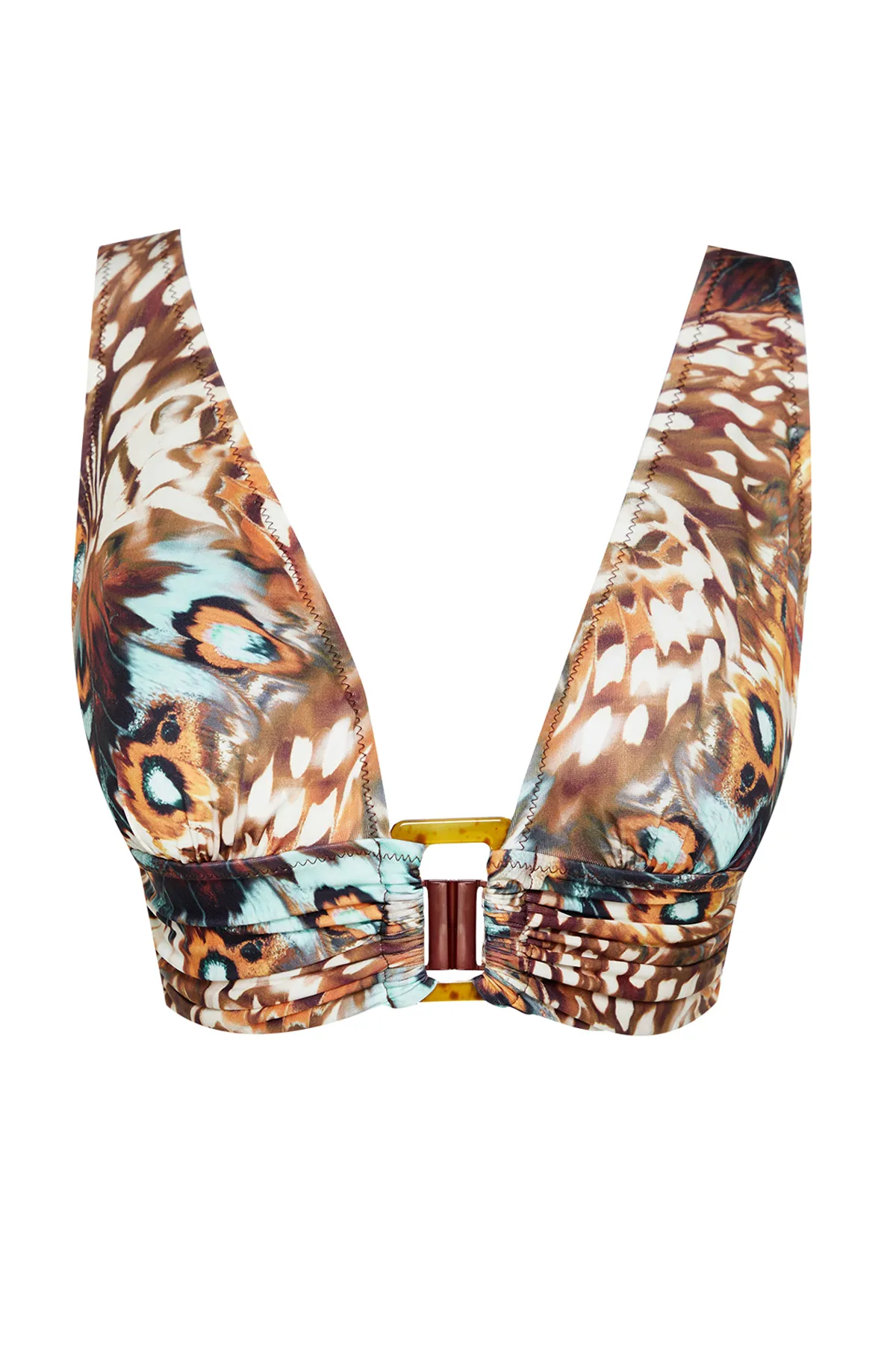 Trendyol Collection  Triangel-Bikinioberteil mit Tiermuster und Accessoires TBESS24BU00002