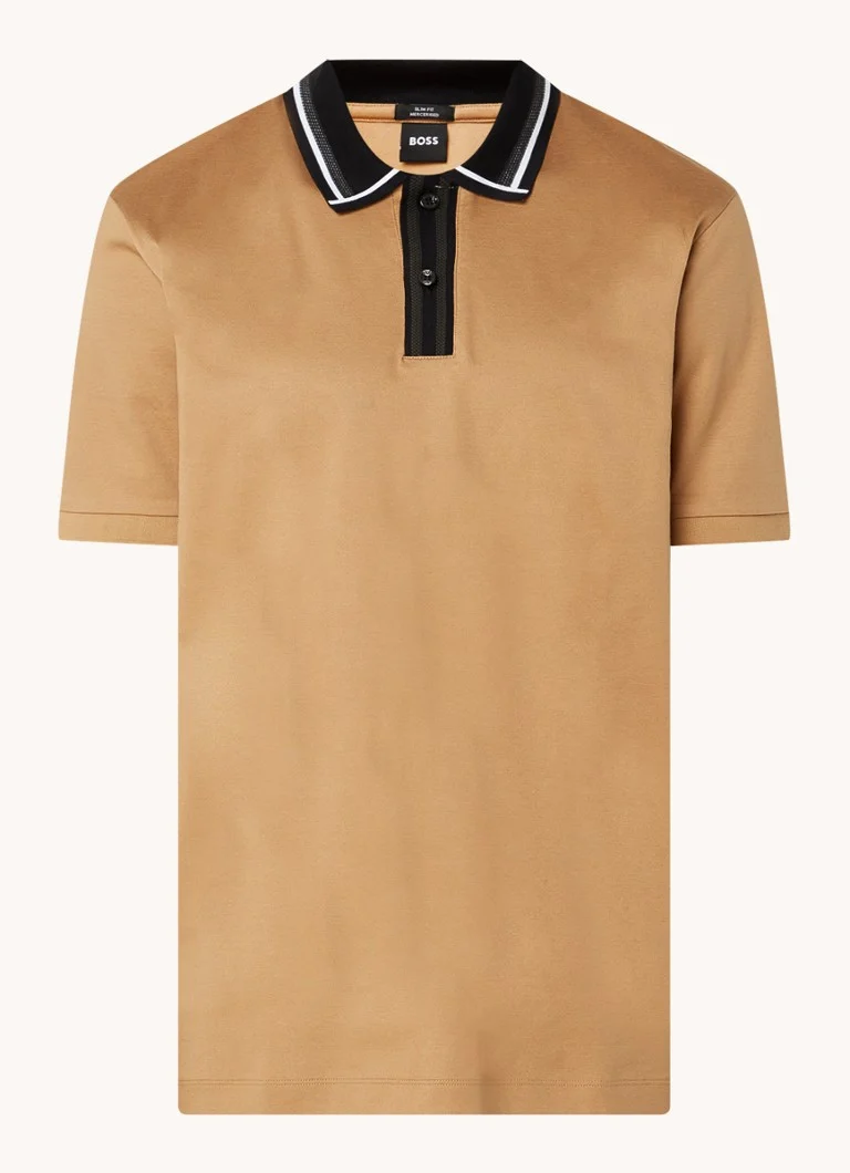 Tricou polo HUGO BOSS Phillipson, croială slim, manșete cu nervuri.